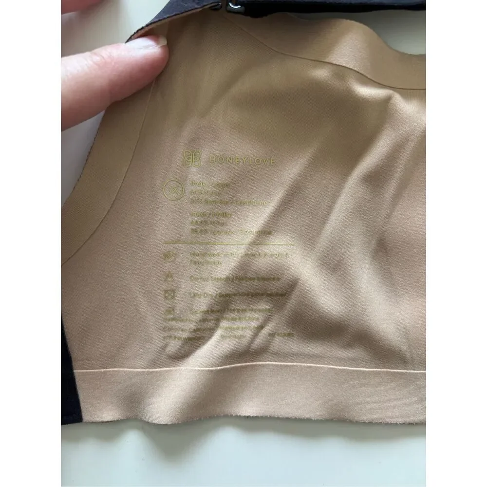 Honeylove CrossOver Wireless Bra Size 1X Black